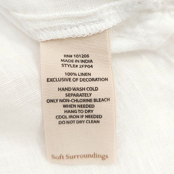 Soft Surroundings Desert Linen Tunic Womens Small Full Zip 3/4 Sleeve Bohemian - Picture 9 of 13